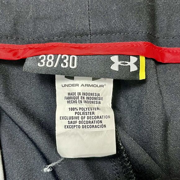 Under Armour Golf Work Pants Mens 38X30 Actual 40”Black Straight Leg Activewear - Picture 10 of 16